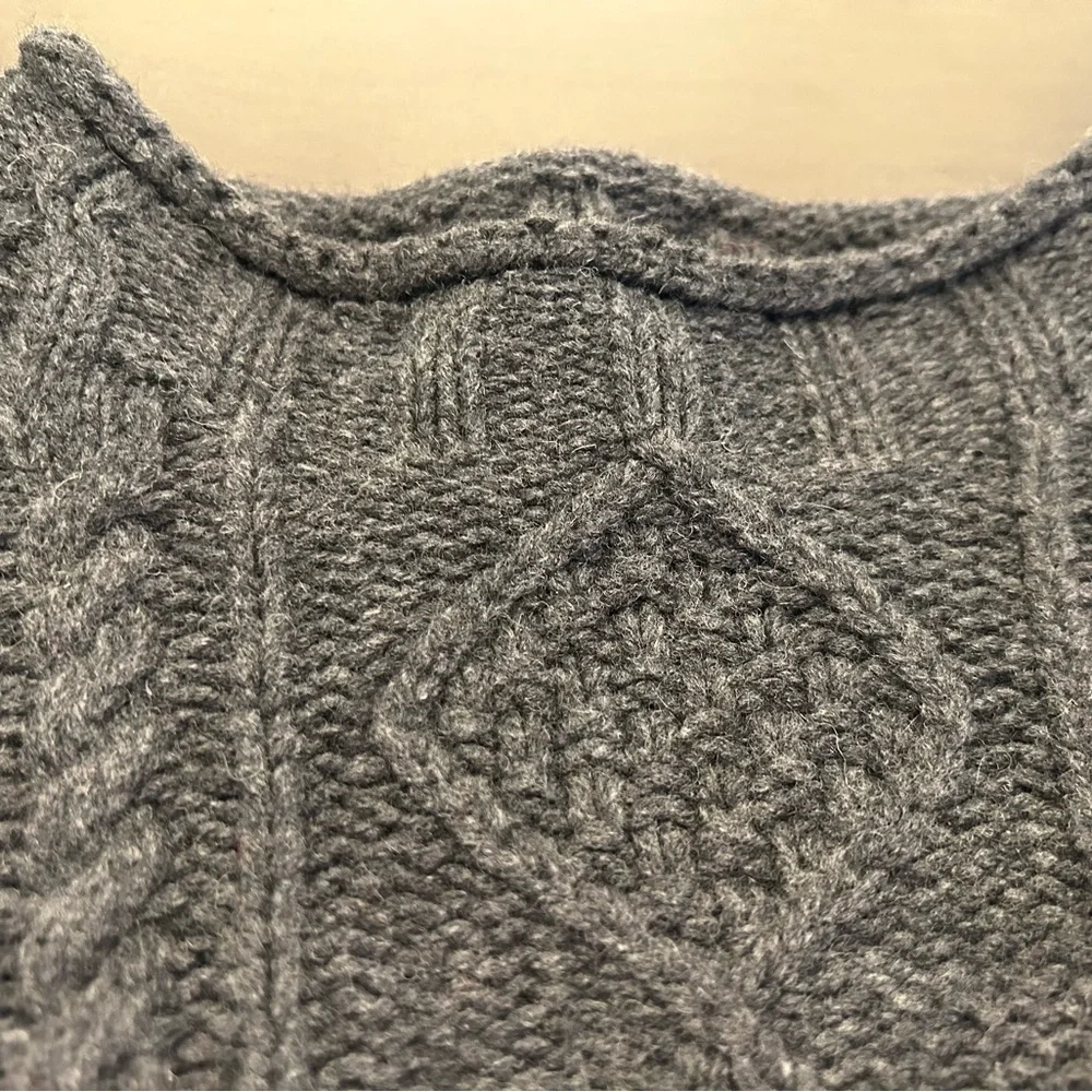 Frances Valentine Charcoal Cable Knit Sweater - Picture 3 of 4